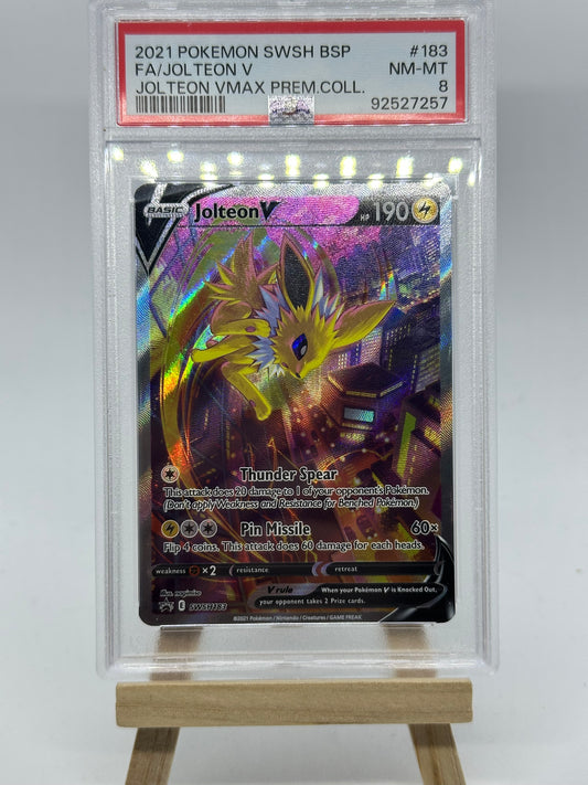 Jolteon V SWSH183 Alt Art Black Star Promo - Sword & Shield - PSA 8