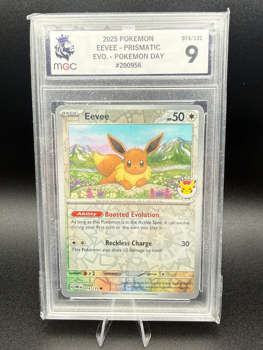Eevee Pokémon Day 2025 Promo 074/131 – MGC 9 Graded | Prismatic Evolutions