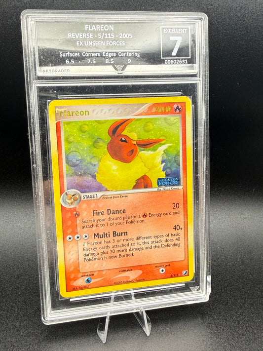 Flareon 5/115 Reverse Holo – EX Unseen Forces 2005 | Graded 7