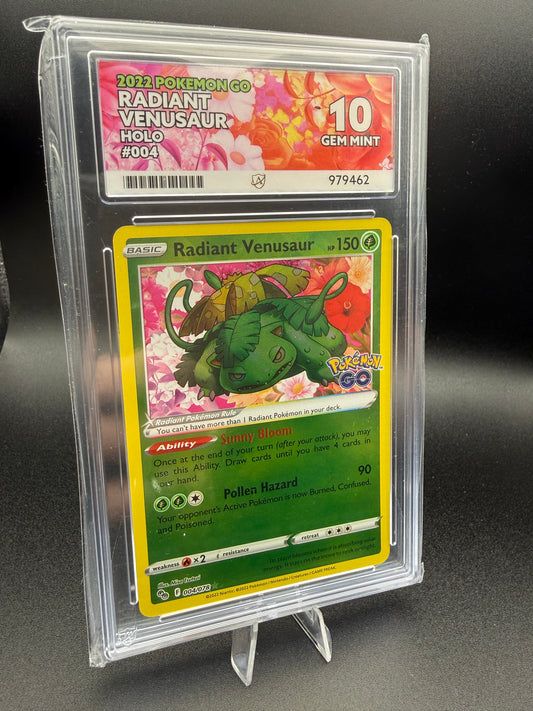 Pokémon Go Radiant Venusaur 004/078 Grade 10 Ace Grading Grade 10